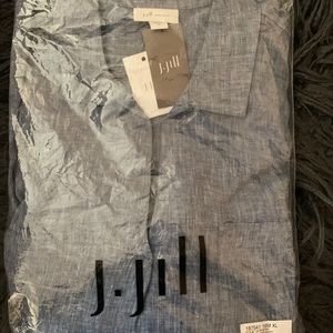 Linen long sleeve pull over shirt